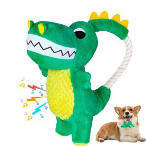Squeaky Dinosaur Plush Dog Toy